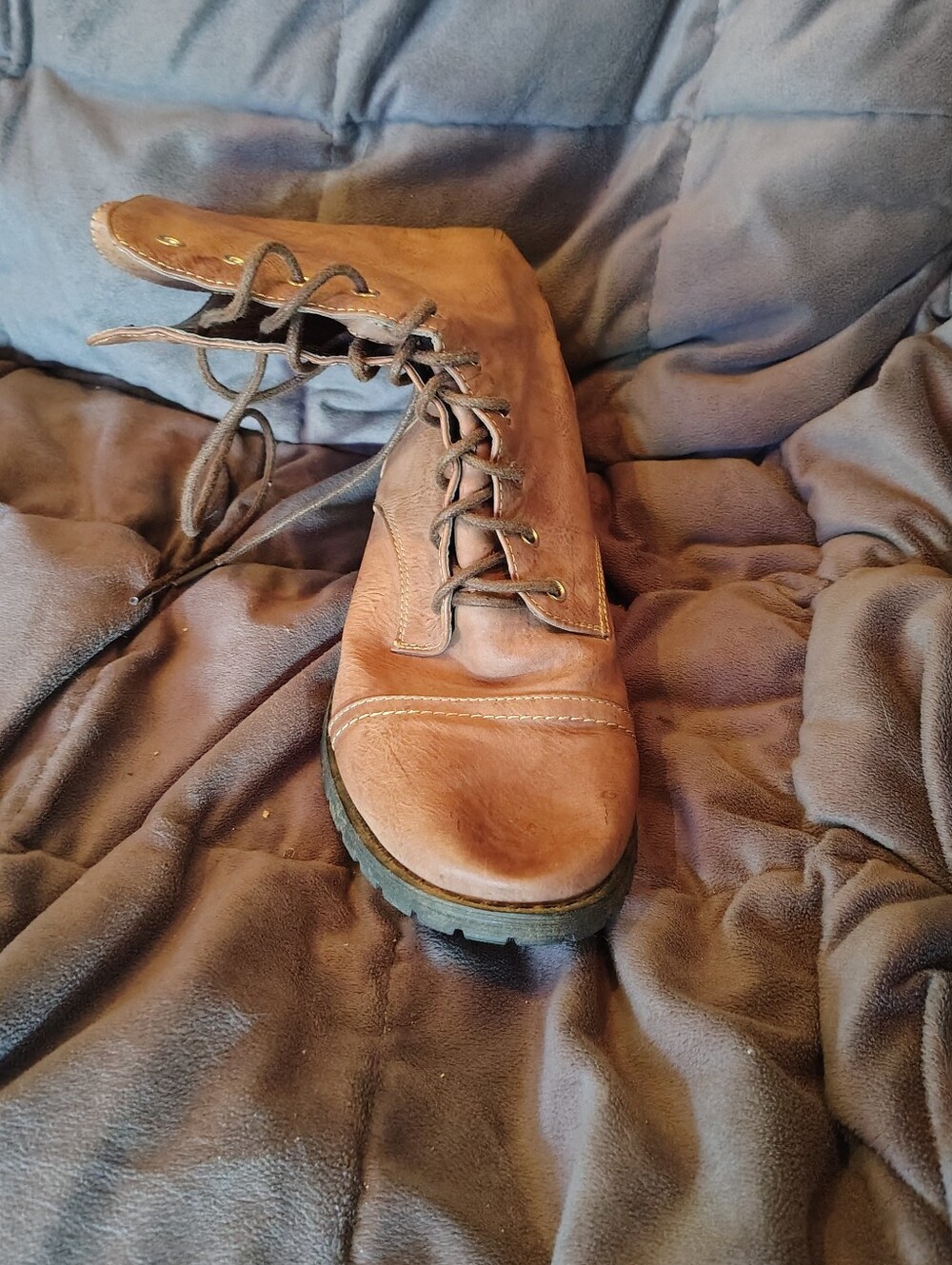 Woman's Brown Leather Lace-Up Boot